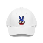 USA Flag Peace Sign Embroided Hat - eDirect Dreams