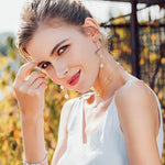 High Quality 925 Sterling Silver Simulated Pearl Long Drop Earrings - eDirect Dreams