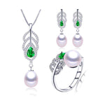High Quality AAA Natural Pearl Necklace, Earrings, and Ring Set - eDirect Dreams
