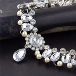 Simulated Pearl Water Drop Crystal Beads Choker Necklace - eDirect Dreams