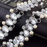 Simulated Pearl Water Drop Crystal Beads Choker Necklace - eDirect Dreams