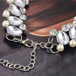 Simulated Pearl Water Drop Crystal Beads Choker Necklace - eDirect Dreams