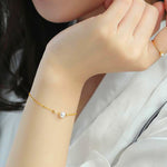 Akoya White Pearl 18k Yellow Gold Bracelet - eDirect Dreams