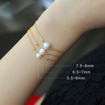 Akoya White Pearl 18k Yellow Gold Bracelet - eDirect Dreams