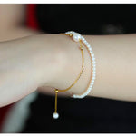 Akoya White Pearl 18k Yellow Gold Bracelet - eDirect Dreams