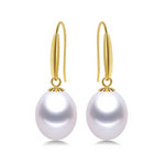 Luxury Genuine 18K Gold Big Natural AAA Freshwater Pearl Drop Earrings - eDirect Dreams