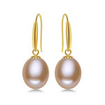 Luxury Genuine 18K Gold Big Natural AAA Freshwater Pearl Drop Earrings - eDirect Dreams