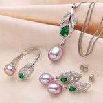 High Quality AAA Natural Pearl Necklace, Earrings, and Ring Set - eDirect Dreams