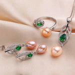 High Quality AAA Natural Pearl Necklace, Earrings, and Ring Set - eDirect Dreams