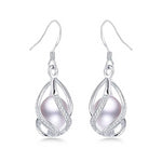 Classic Design 100% Natural Freshwater Pearl Silver Earrings - eDirect Dreams