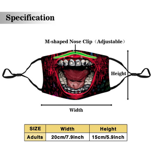 Open Mouth Reusable Face Cover (with Nose Clip and Adjustable Ear Loops) - eDirect Dreams 