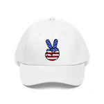 USA Flag Peace Sign Embroided Hat - eDirect Dreams 