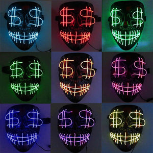 Glow-In-The-Dark 💲Money 💲 LED Mask (USA only) - eDirect Dreams 
