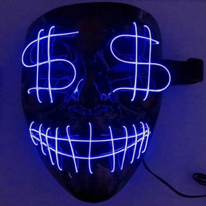 Glow-In-The-Dark 💲Money 💲 LED Mask (USA only) - eDirect Dreams 