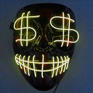 Glow-In-The-Dark 💲Money 💲 LED Mask (USA only) - eDirect Dreams 