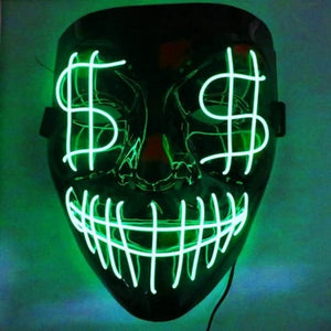 Glow-In-The-Dark 💲Money 💲 LED Mask (USA only) - eDirect Dreams 