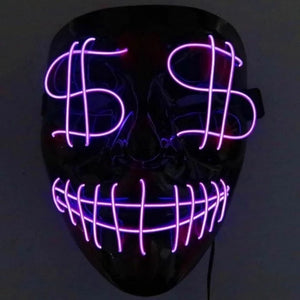 Glow-In-The-Dark 💲Money 💲 LED Mask (USA only) - eDirect Dreams 