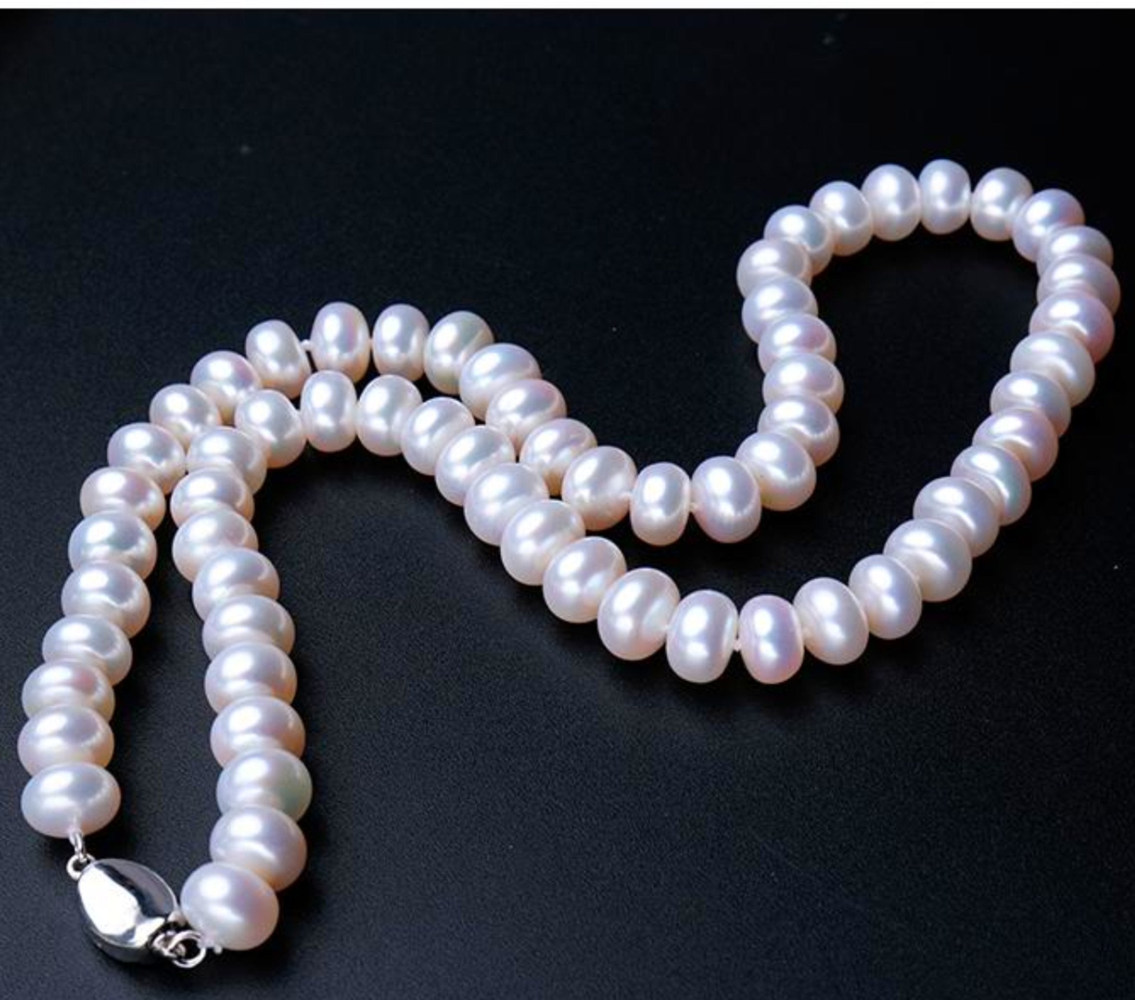 Classic AAA Top Quality Natural Freshwater Large Pearl Strand Necklace - eDirect Dreams 