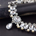 Simulated Pearl Water Drop Crystal Beads Choker Necklace - eDirect Dreams 