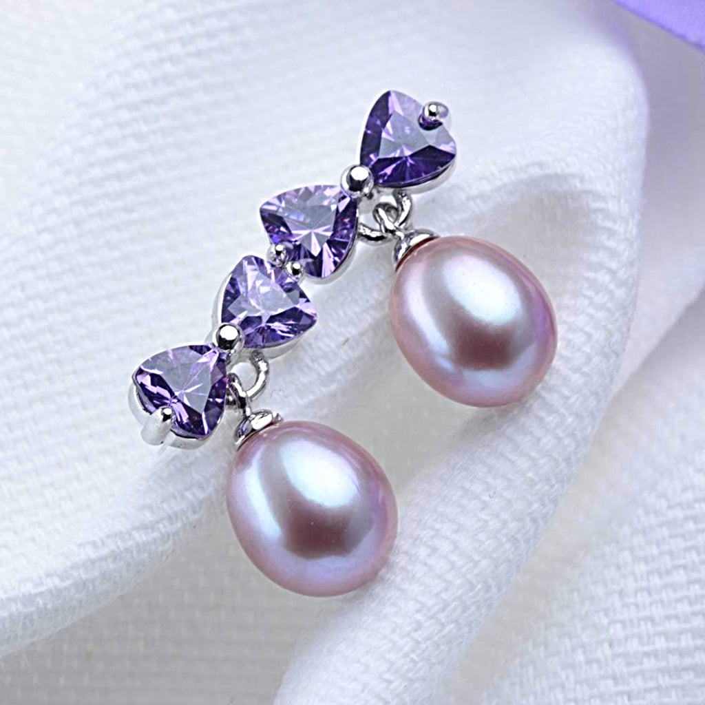 Romantic High Luster Natural Freshwater Pearl Drop Earrings - eDirect Dreams 