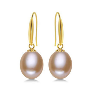 Luxury Genuine 18K Gold Big Natural AAA Freshwater Pearl Drop Earrings - eDirect Dreams 
