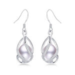 Classic Design 100% Natural Freshwater Pearl Silver Earrings - eDirect Dreams 