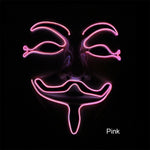 Glow-in-the-Dark Mustache & Beard LED Anonymous / Guy Fawkes Mask - eDirect Dreams 